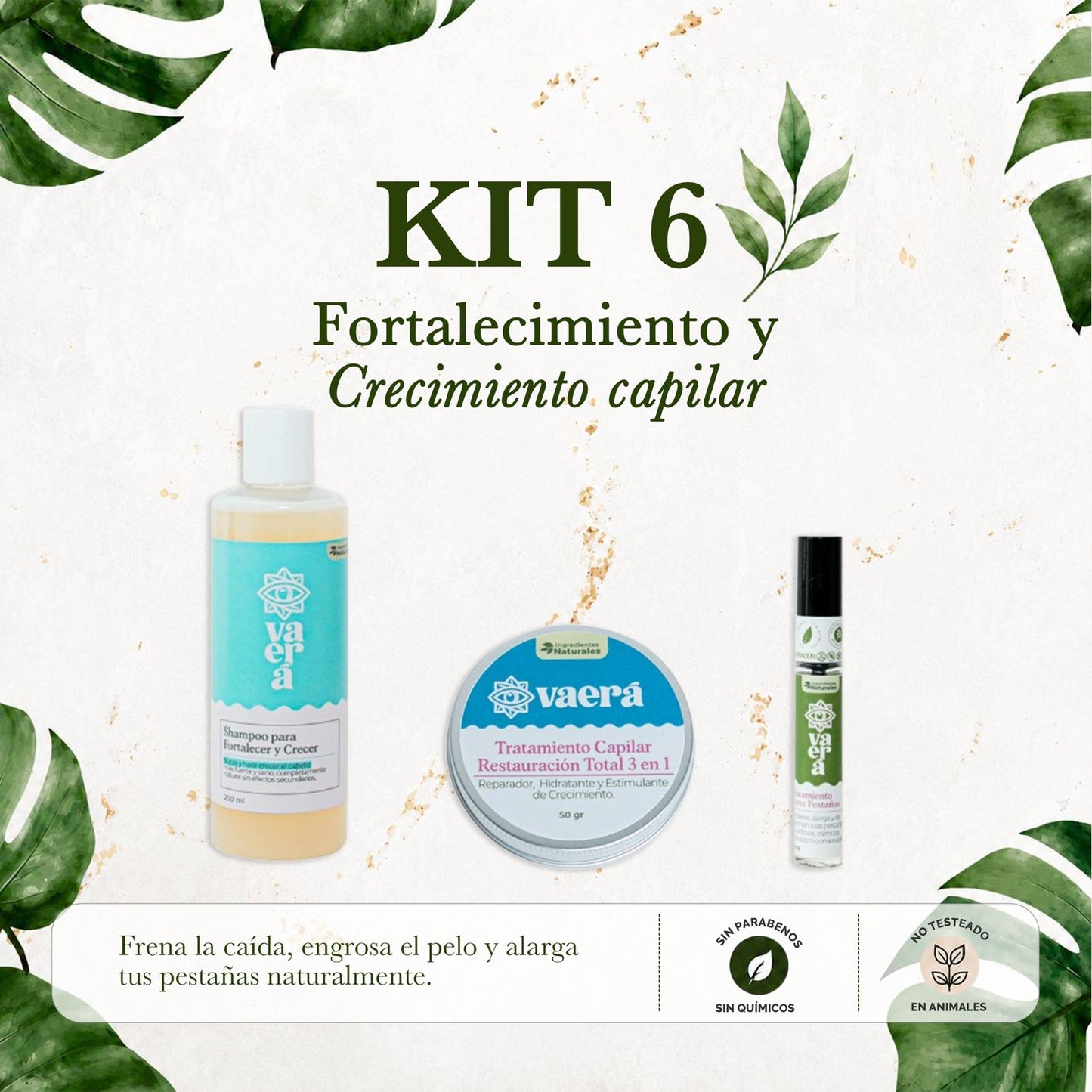 Kit 6 Fortalecimiento y Crecimiento Capilar: Anti-Caída y Pestañas