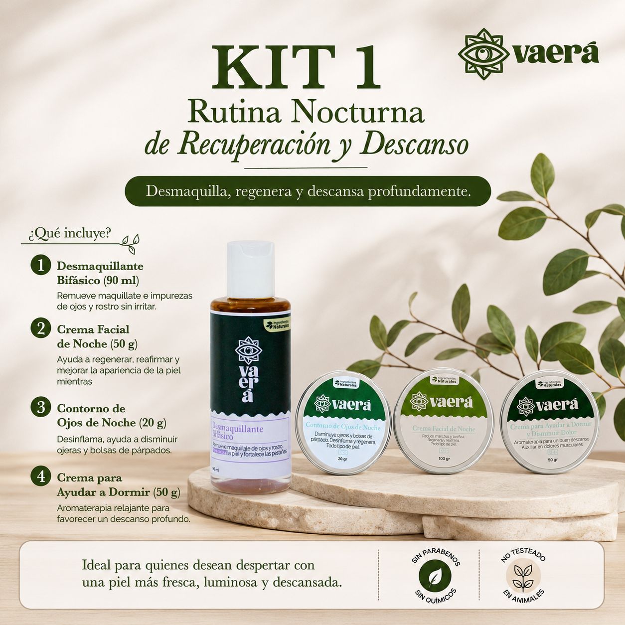 Kit 1 Rutina Nocturna: Desmaquilla, Regenera y Relaja
