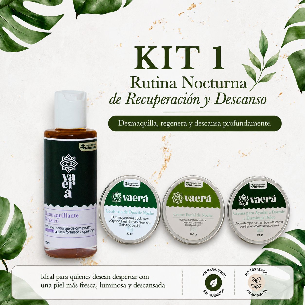 Kit 1 Rutina Nocturna: Desmaquilla, Regenera y Relaja