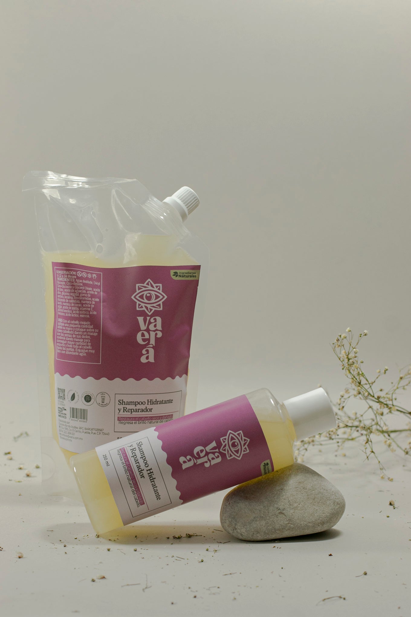 Shampoo Natural Hidratante y Reparador sin Sulfatos para Cabello Seco